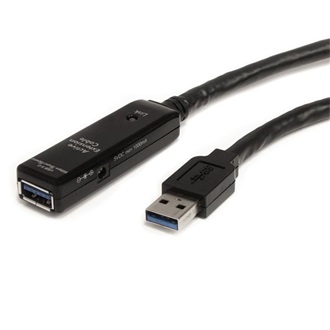 StarTech USB-A 3.0 -> USB-A 3.0 M/F aktív adatkábel hosszabbító 5m fekete aktív