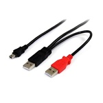 StarTech 2db USB-A 2.0 -> USB-B 2.0 mini adatkábel 1.8m fekete