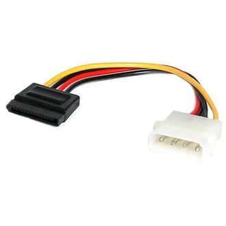 StarTech Molex Power 4pin -> SATA Power 15pin M/F tápkábel 0.15m