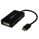 StarTech Displayport -> VGA DVI-D HDMI M/F adapter 0.2m fekete