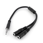 StarTech Jack stereo 3,5mm (4pin) -> 2db Jack stereo 3,5mm (4pin) M/F adapter 0.15m fekete