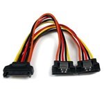 StarTech SATA Power 15pin -> 2db SATA Power 15pin M/F tápkábel 0.15m