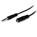 StarTech Jack stereo 3,5mm M/F audio kábel 1m SLIM hosszabbító fekete