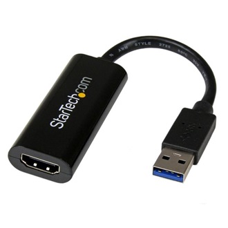 StarTech USB-A 3.0 -> HDMI M/F adapter 0.15m fekete slim