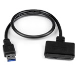 StarTech USB-A 3.0 -> SATA 22pin M/F adapter 0.5m fekete