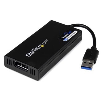 StarTech USB-A 3.0 -> Displayport M/F adapter 0.2m fekete 4K