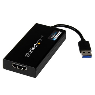 StarTech USB-A 3.0 -> HDMI M/F adapter 0.2m fekete 4k