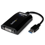StarTech USB-A 3.0 -> VGA DVI-I M/F adapter 0.15m fekete