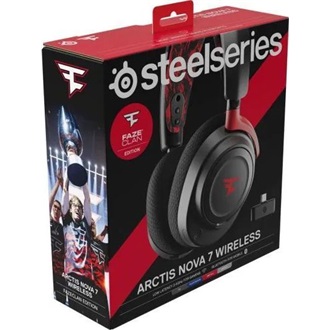 Steelseries Arctis Nova 7 Faze Clan Edition gaming fejhallgató headset fekete-piros