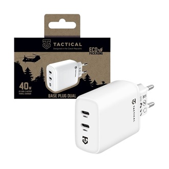 TACTICAL BASE PLUG DUAL hálózati töltő 2 Type-C aljzat (40W, gyorstöltő) FEHÉR