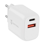 TACTICAL BASE PLUG DUAL hálózati töltő USB+Type-C aljzat 20W, PD gyorstöltő, FEHÉR