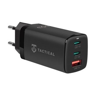 TACTICAL FLASHBANG 2.0 hálózati töltő USB+2 Type-C aljzat (65W, GaN, gyorstöltő) FEKETE