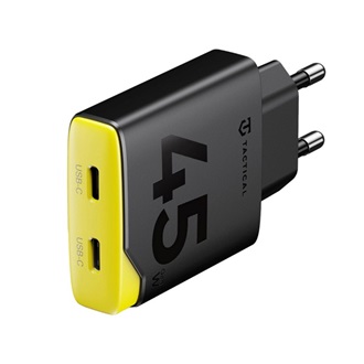 TACTICAL MINIMI hálózati töltő 2 Type-C aljzat 45W, gyorstöltő, FEKETE