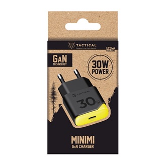 TACTICAL MINIMI hálózati töltő Type-C aljzat 30W, gyorstöltő, FEKETE