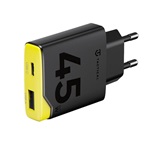 TACTICAL MINIMI hálózati töltő USB+Type-C aljzat 45W, gyorstöltő, FEKETE