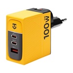 TACTICAL NETT WARRIOR hálózati töltő USB+2 Type-C aljzat 100W, PD gyorstöltő 3.0, CITROMSÁRGA