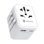 TACTICAL PTP ADAPTER utazó töltő USB+Type-C aljzat 12W, AU, FEHÉR