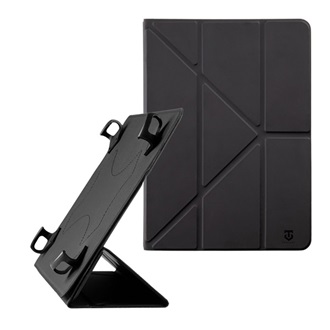 TACTICAL STEALTH tok álló, bőr hatású FLIP, 9-11" méret, FEKETE