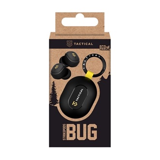 TACTICAL STRIKEPODS BUG bluetooth fülhallgató SZTEREO v5.4, IPX4 + töltőtok, FEKETE