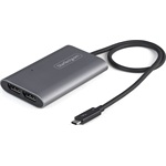 StarTech Thunderbolt 3 -> 2db DisplayPort 1.4 M/F adapter 0.3m szürke