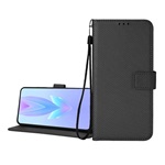 TCL 50 Pro NxtPaper GIGAPACK Tok álló, bőr hatású FLIP, rombusz + kézpánt, FEKETE