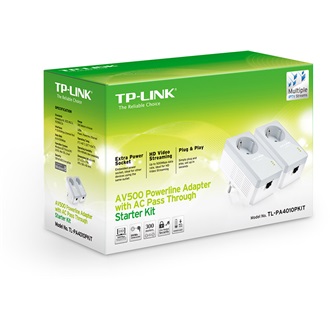 TP-Link TL-PA4010P AV500 500Mb/s AC (220-240V) powerline adapter KIT (2db)