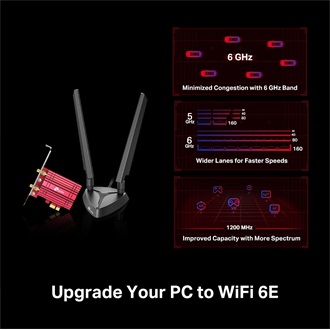 TP-Link Archer TXE75E AXE5400 5,4Gb/s PCIe x1 Tri-Band Wi-Fi Bluetooth hálózati adapter