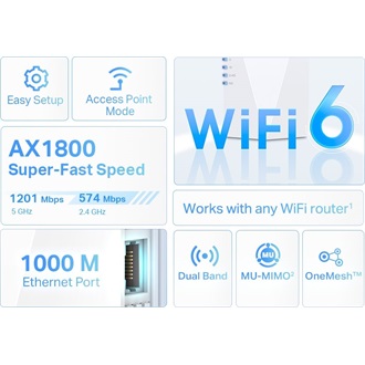 TP-Link RE600X AX1800 Dual-Band Wi-Fi range extender