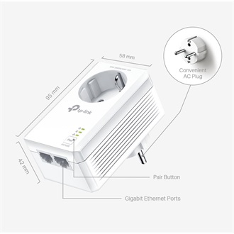 TP-Link TL-PA7027P AV1000 Starter Kit 1Gb/s AC (220-240V) powerline passthrough KIT (2db, max 300m)