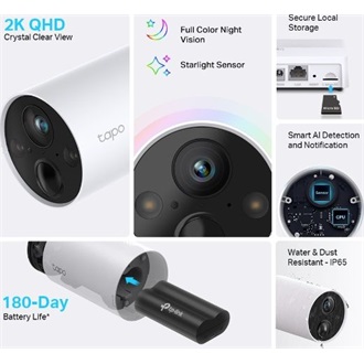 TP-Link Tapo C420S1 Wi-Fi smart home kültéri IP kamera IP65 (1db)