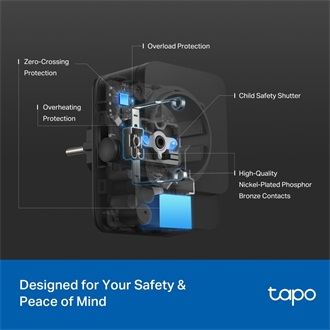 TP-Link Tapo P410M smart home 1db villásdugó CEE 7/3 (EU) smart plug fekete