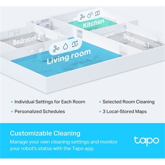 TP-Link Tapo RV30 smart home felmosó porszívó fehér-fekete