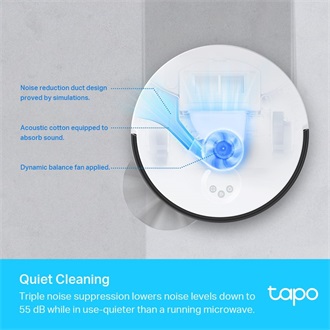 TP-Link Tapo RV30 smart home felmosó porszívó fehér-fekete