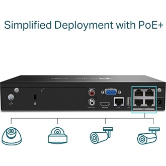 TP-Link VIGI NVR1004H-4P 2TB hálózati video rögzítő NVR