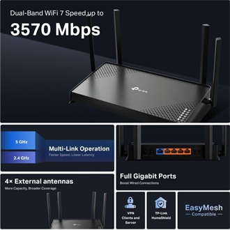TP-Link Archer BE220 BE3600 Dual-Band Wi-Fi router
