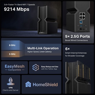 TP-Link Archer BE550 BE9300 Tri-Band Wi-Fi router