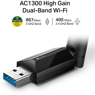 TP-Link Archer T3U Plus AC1300 1,3Gb/s USB-A Dual-Band Wi-Fi hálózati adapter