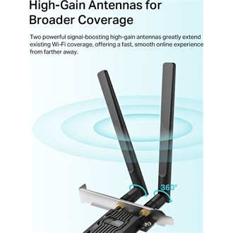 TP-Link Archer TX20E AX1800 1,8Gb/s PCIe x1 Dual-Band Wi-Fi Bluetooth hálózati adapter low profile