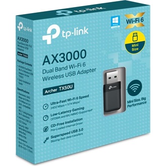 TP-Link Archer TX50U AX3000 3Gb/s USB-A Dual-Band Wi-Fi hálózati adapter