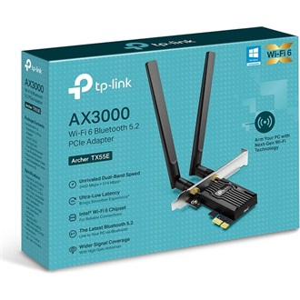 TP-Link Archer TX55E AX3000 3Gb/s PCIe x1 Dual-Band Wi-Fi Bluetooth hálózati adapter low profile