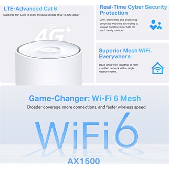 TP-Link Deco X10-4G AX1500 Dual-Band Wi-Fi 4G+/LTE-A mesh system (1db)