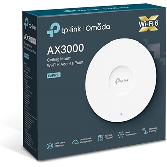 TP-Link EAP650 AX3000 Dual-Band Wi-Fi PoE access point (ceiling mount)