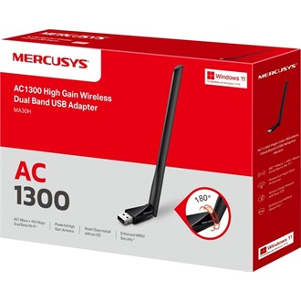 Mercusys MA30H AC1300 1,3Gb/s USB-A Dual-Band Wi-Fi hálózati adapter