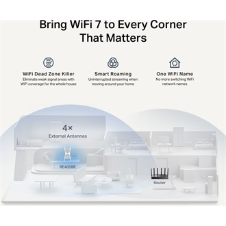 TP-Link RE405BE BE6500 Dual-Band Wi-Fi range extender