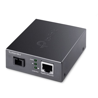 TP-Link TL-FC311B-2 WDM optikai SC Duplex - Ethernet 1Gb/s F/F média konverter fekete 2km
