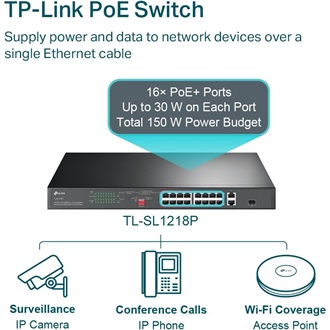 TP-Link TL-SL1218P PoE rack switch