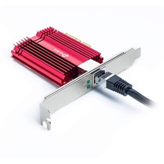TP-Link TX401 10Gb/s PCIe x4 RJ45 hálózati adapter low profile +1,5m CAT6 kábel