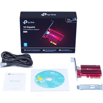 TP-Link TX401 10Gb/s PCIe x4 RJ45 hálózati adapter low profile +1,5m CAT6 kábel