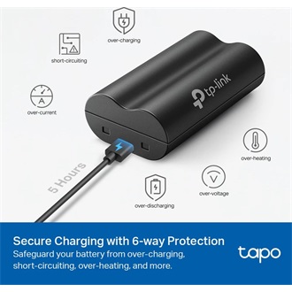 TP-Link Tapo A100 IP kamera 6700mAh akkumulátor 1db fekete