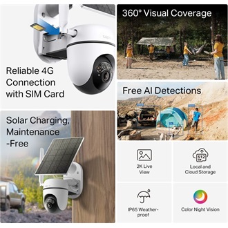 TP-Link Tapo C610G KIT smart home kültéri IP kamera + napelem 4G/LTE IP65